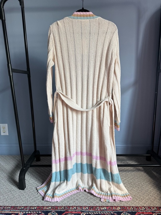 NWT l*space Knit Duster Cardigan in Ivy Cream Pastel Trim - Picture 8 of 11